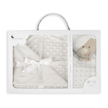 INTERBABY DEKA MĚKKÁ KULIČKY + PŘÍTULKA 80x110 - šedá