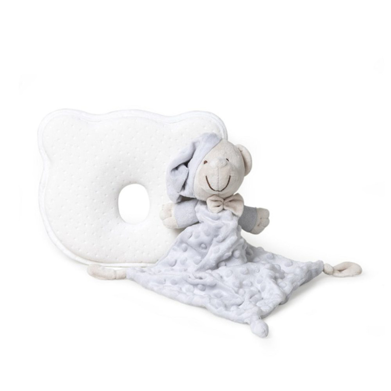 Interbaby SET MÉĎA - ergonomický polštářek + přítulka - šedý