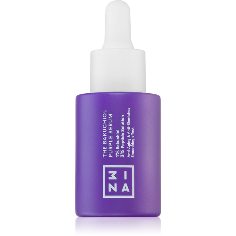3INA The Bakuchiol Purple Serum lehké pleťové sérum pro vypnutí pleti 30 ml