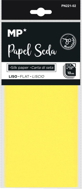 Papír hedvábný 50 × 66 cm - 10 ks žlutý