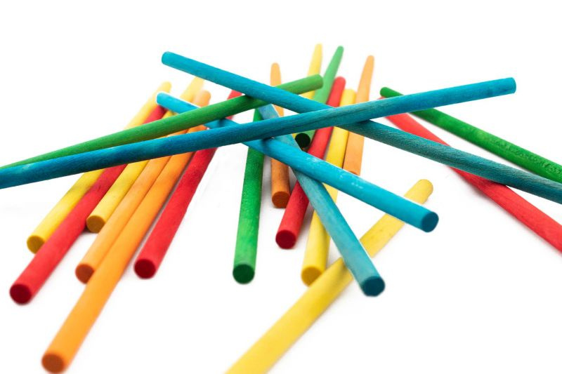 Tyčky dřevěné barevné kulaté průměr 5mm (21ks)