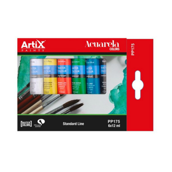 Akvarelové barvy Artix Paints sada (6x12ml)