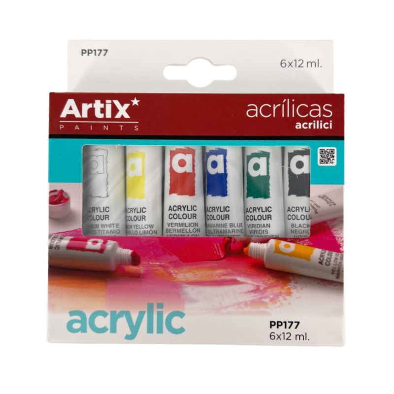 Akrylové barvy Artix Paints sada (6x12ml)