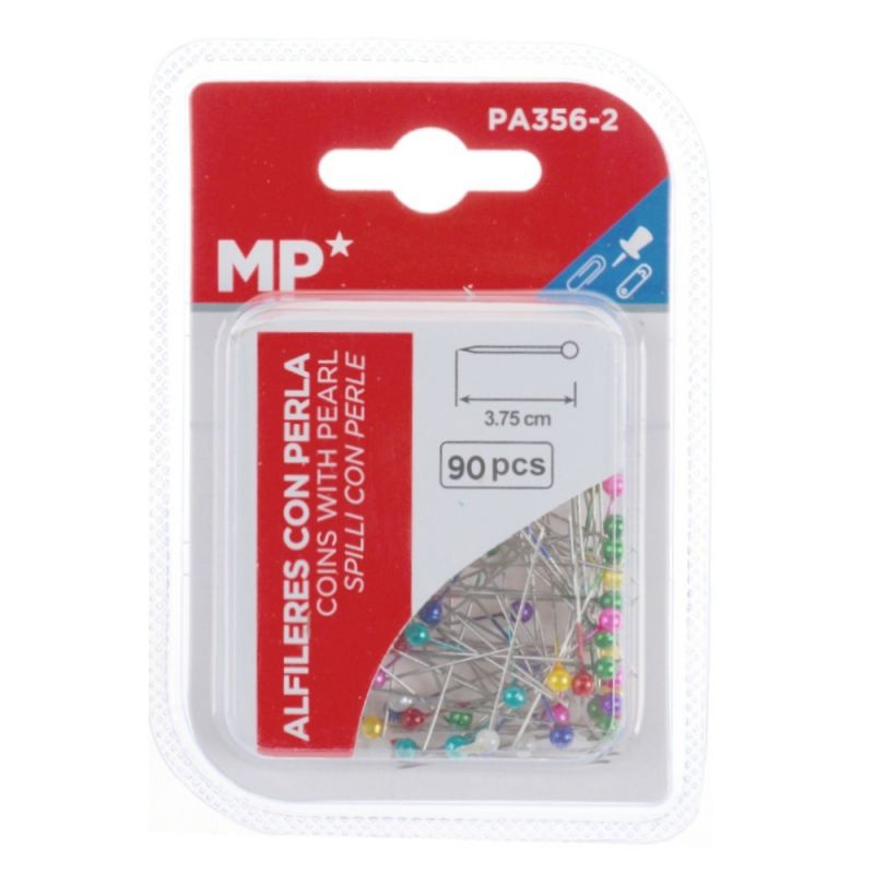 Špendlíky kovové barevné 37mm (90ks)