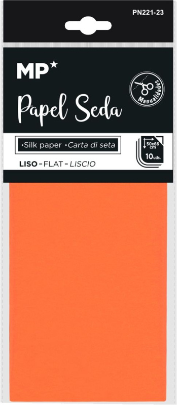Papír hedvábný 50 × 66 cm - 10 ks oranžový