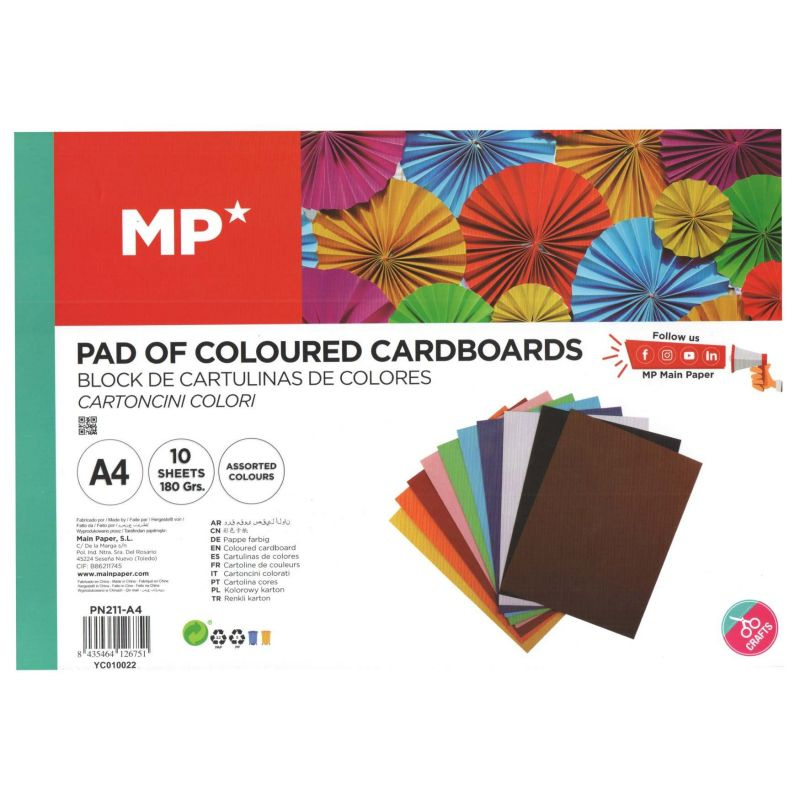 Barevné papíry A4 (10ks) 180g/m2