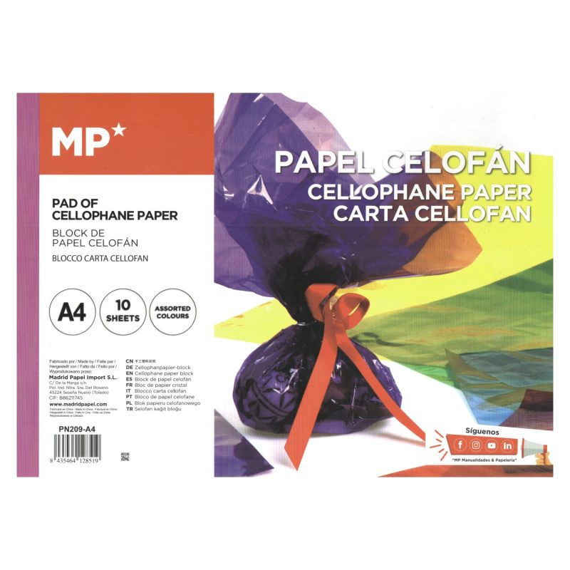 Celofánová fólie sada A4 (10ks) mix barev