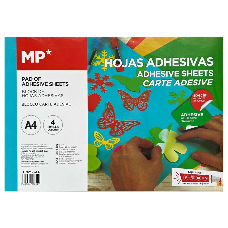 Samolepicí barevný papír A4 (4ks)