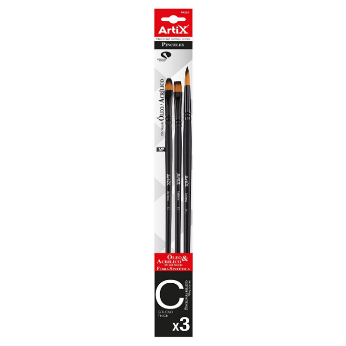 Štětce kulaté a ploché vel.12 a 14 sada č.18 (3ks)