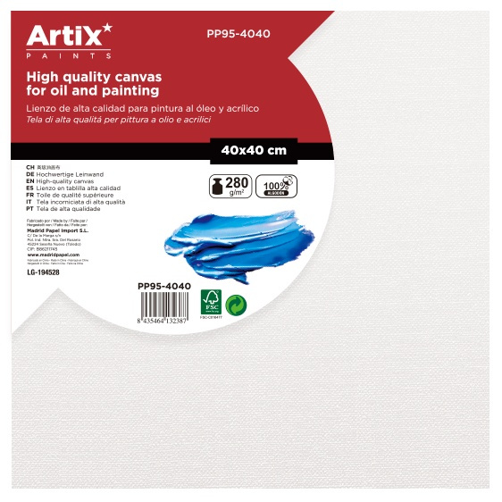 Malířské plátno na desce 40×40cm 280g/m2
