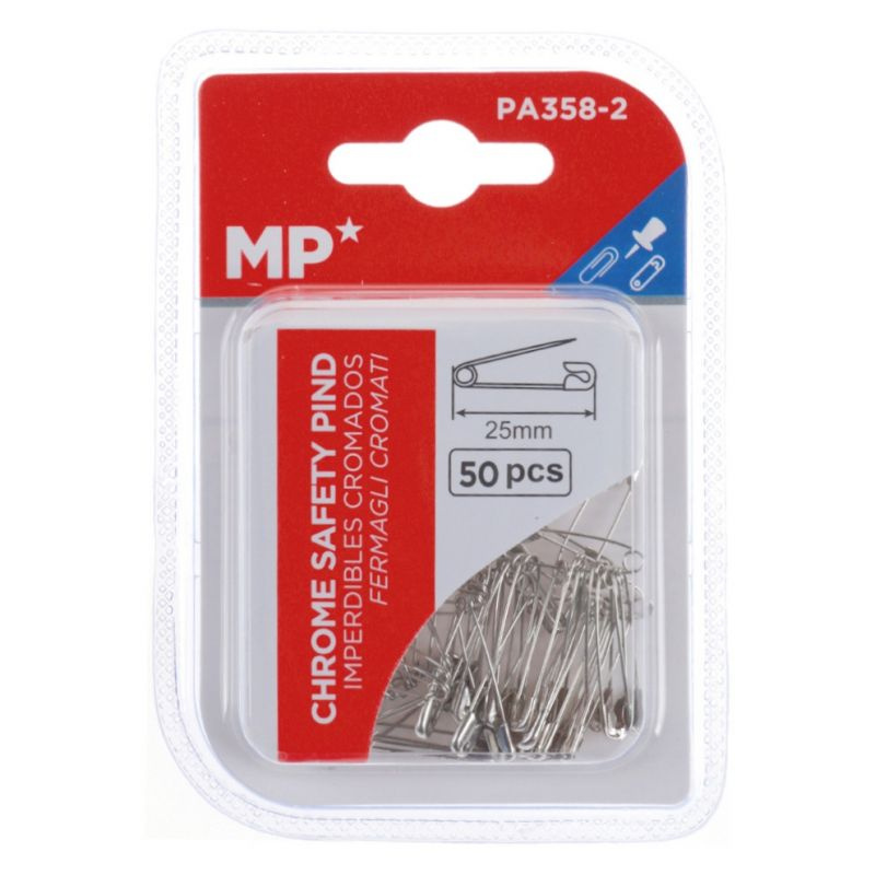 Spínací špendlíky stříbrné 25mm (50ks)