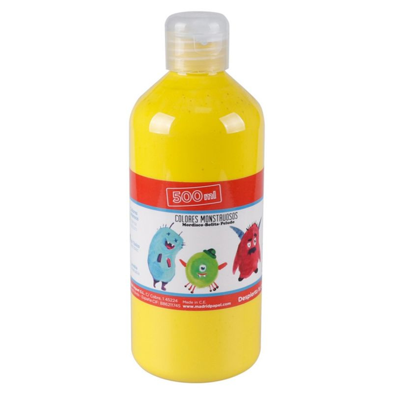 Temperová barva školní 500ml - žlutá