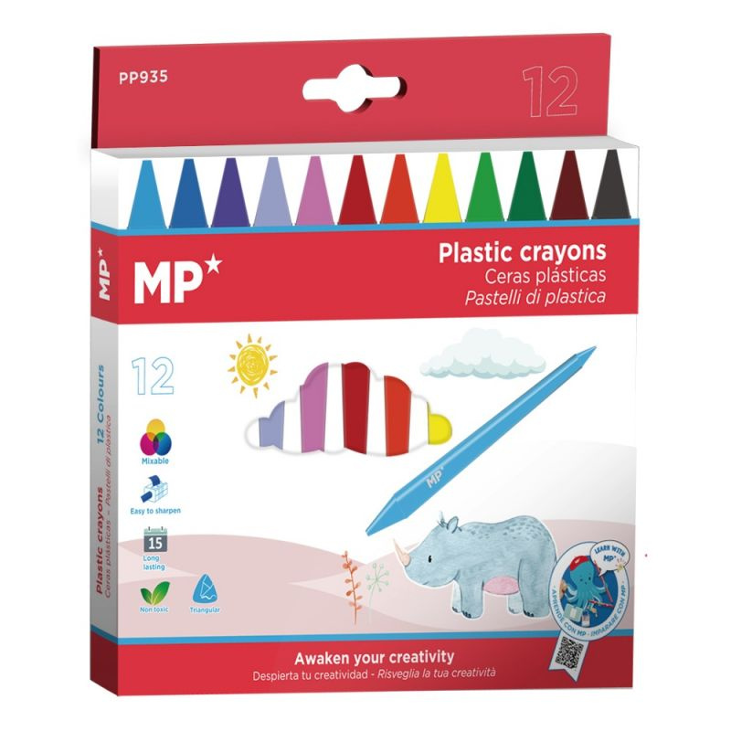 Pastelky voskové Plastic crayons oboustranné sada (12ks)
