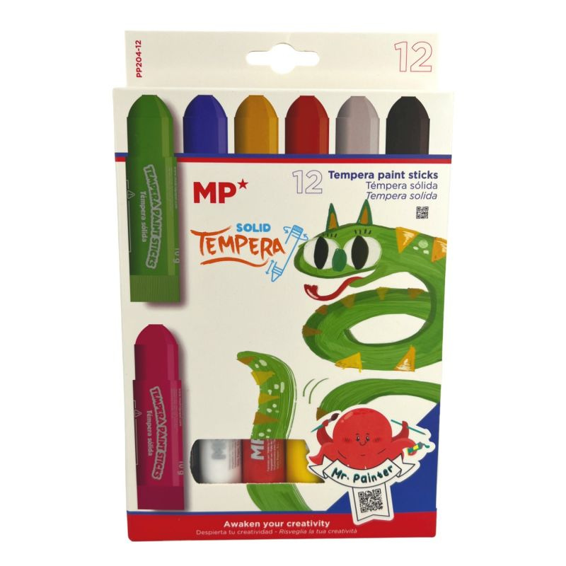 Temperové barvy tuhé v tyčince (12ks) - základní