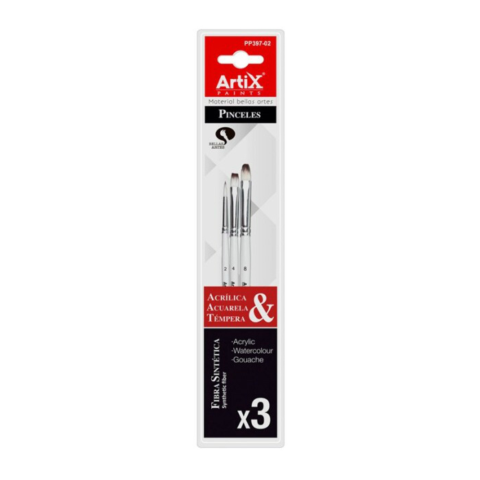 Štětce kulaté a ploché vel.2, 4, 8 sada č.86 (3ks)