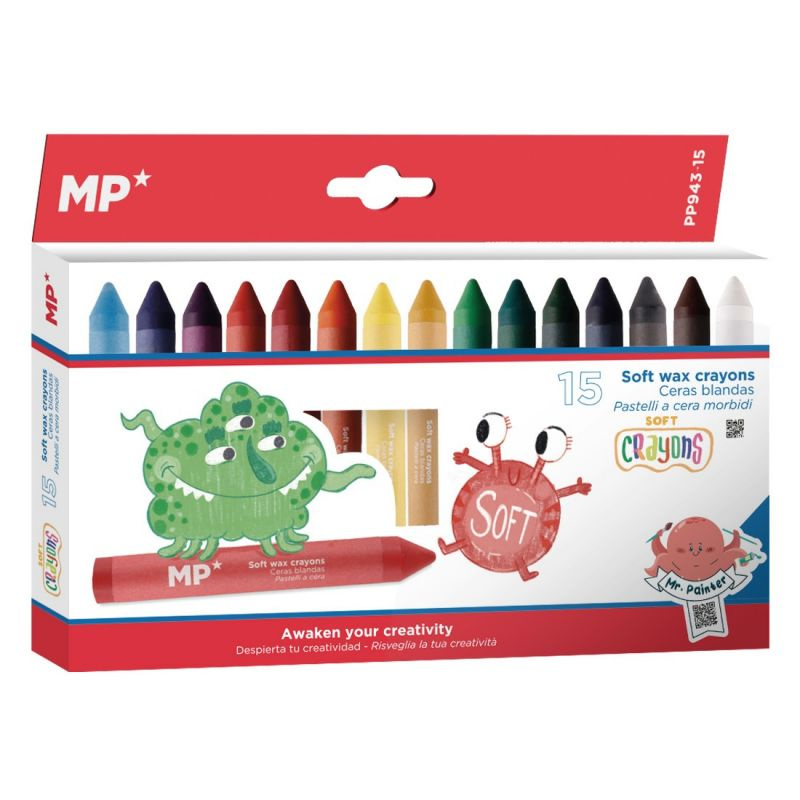 Pastelky voskové Soft wax crayons sada (15ks)