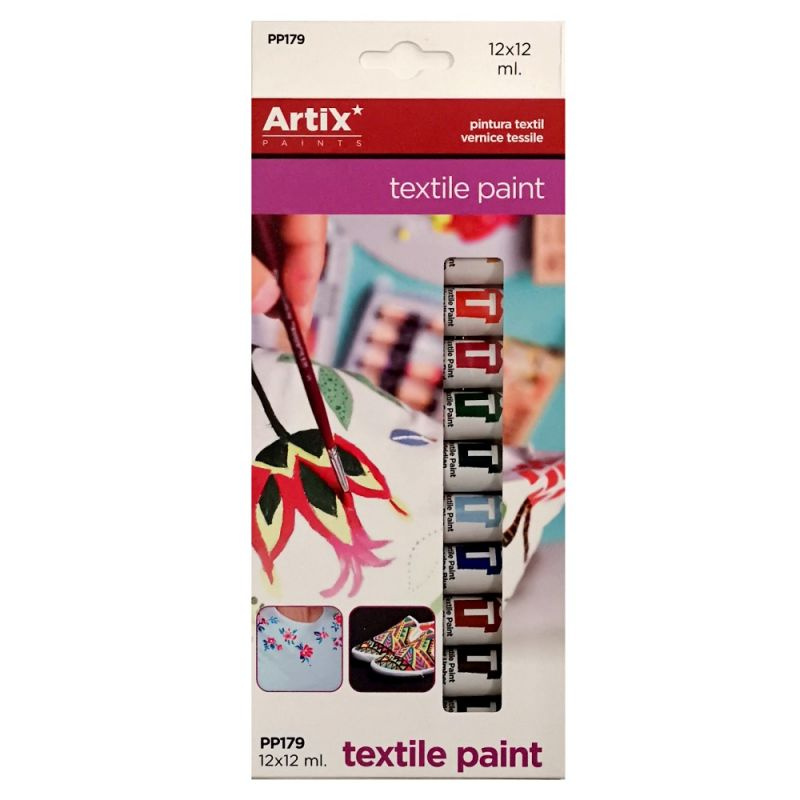 Barvy na textil Artix Paints sada (12x12ml)