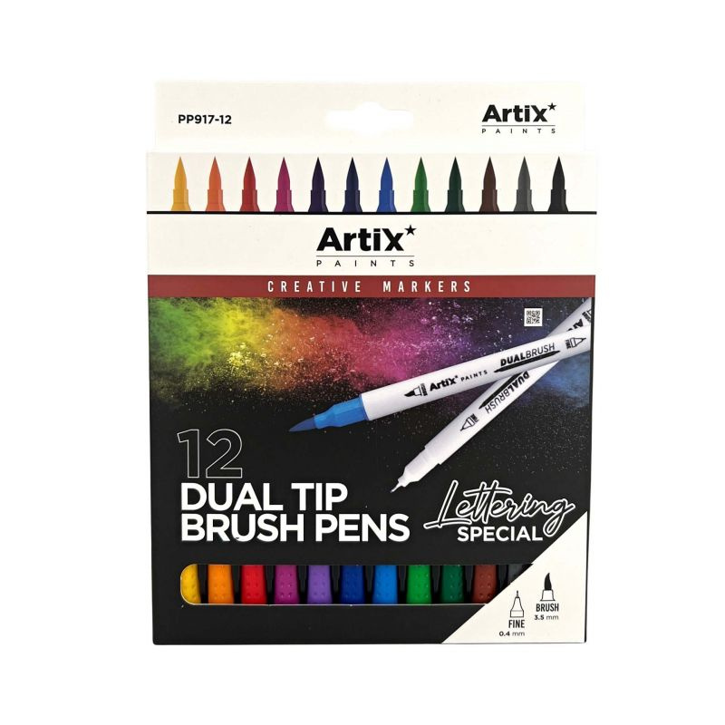 Sada oboustranných fixů se dvěma hroty (12ks) mix barev