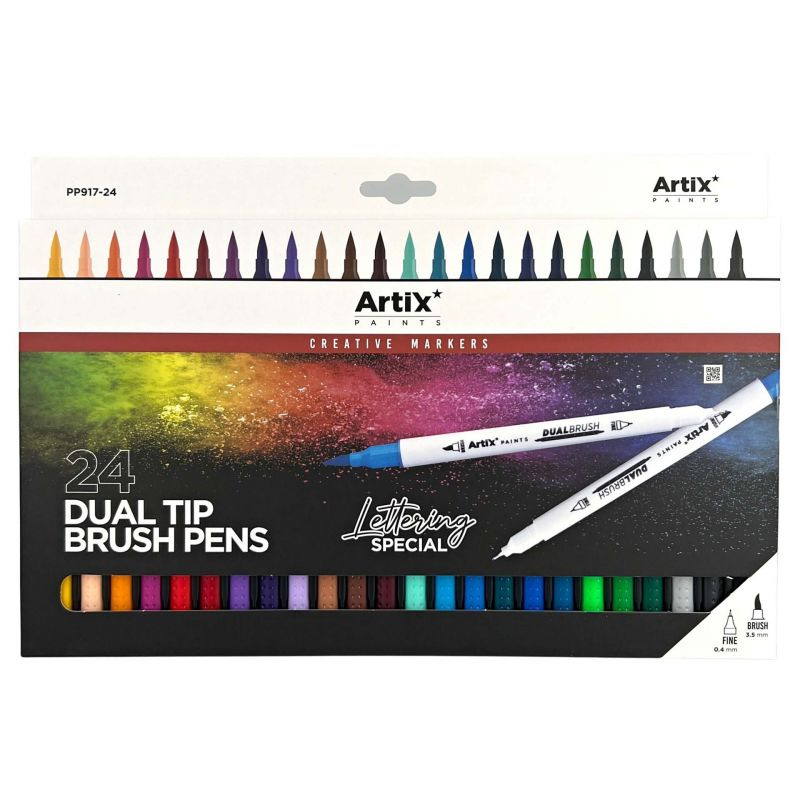 Sada oboustranných fixů se dvěma hroty (24ks) mix barev