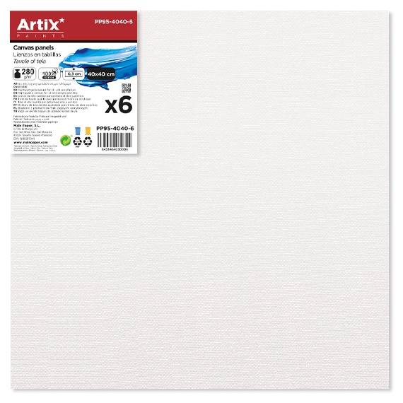 Malířská plátna na desce 40×40cm sada (6ks) 280g/m2