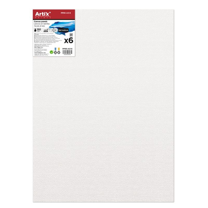 Malířská plátna na desce 29,7×42cm sada (6ks) 280g/m2