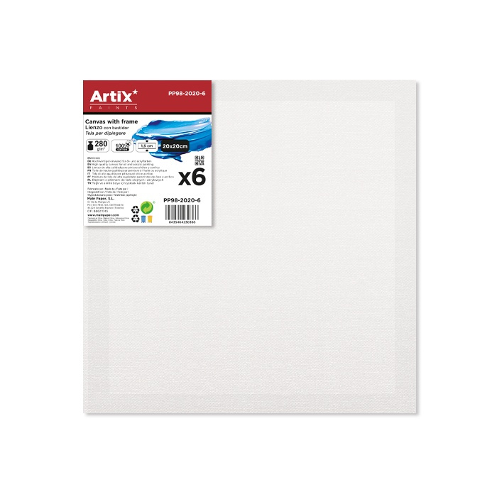 Malířská plátna 20×20cm sada (6ks) 280g/m2