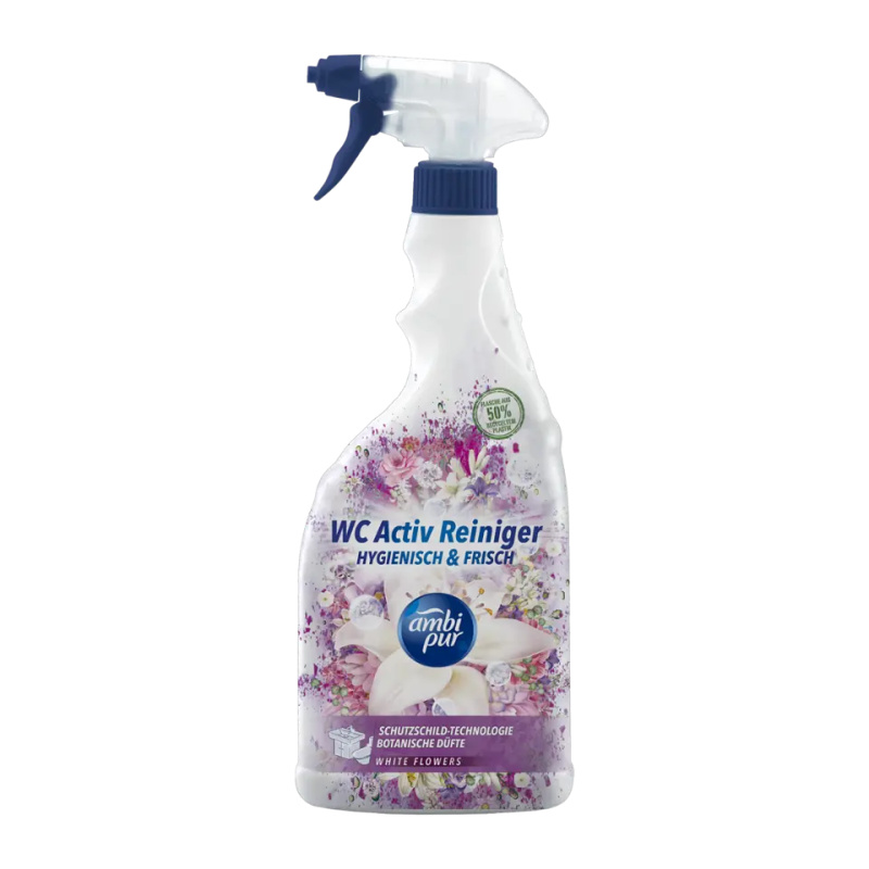 Ambi Pur WC Active sprej bílé květy 750 ml