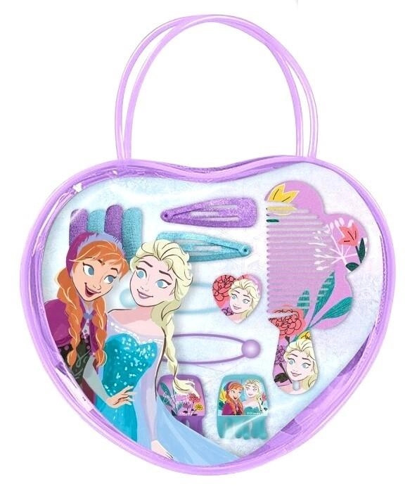 Taštička ve tvaru srdce s vlasovými doplňky Frozen - 1 kus