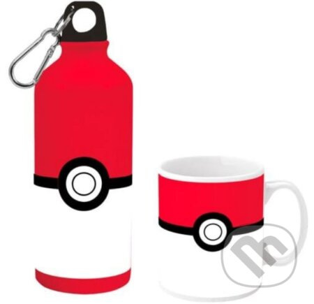 CurePink Dárkový set Pokémon Pokéball láhve balení 22 x 12 cm 500 ml