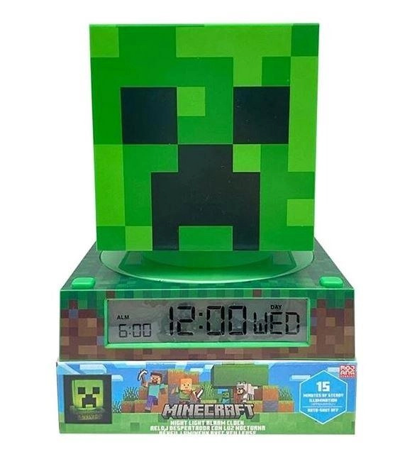 3D LED lampička s budíkem Minecraft Creeper