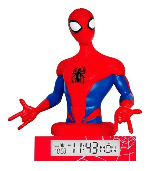 3D lampička s budíkem Spider-Man
