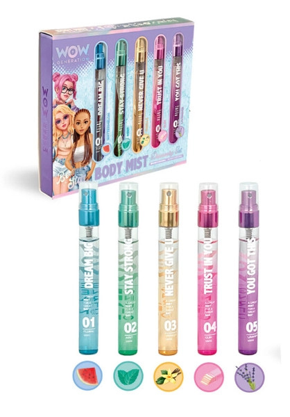 Tělový sprejová mlha – sada 5 vůní WOW Generation