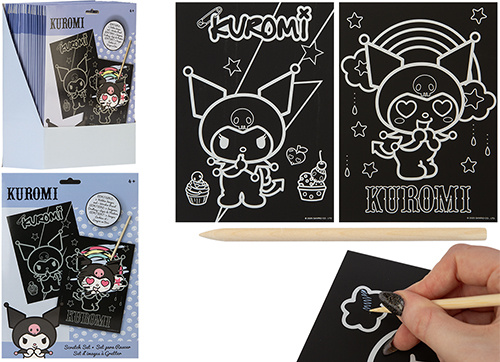 Hello Kitty Kuromi seškrabávací obrázky - 1 kus