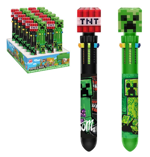 Minecraft vícebarevné kuličkové pero (10 barev)