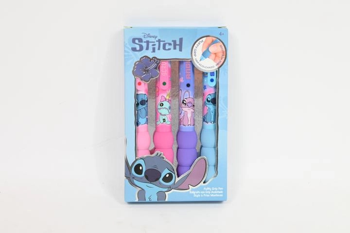 Disney Stitch sada 4 pastelových propisek s měkkým chlupatým úchopem