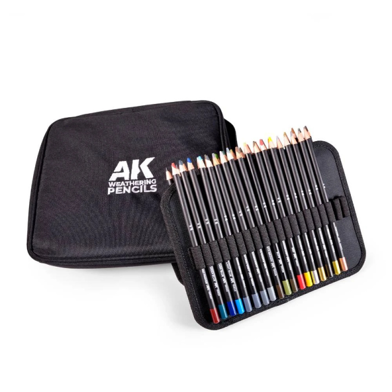 AK Interactive: Weathering Pencils + pouzdro (37 ks)