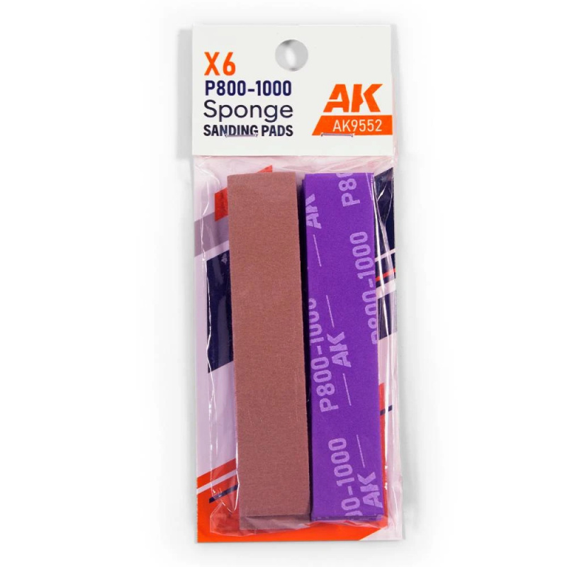 AK Interactive - Sponge Sanding Pads P800-1000 (6 ks)