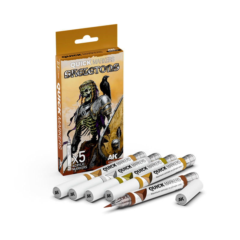 AK Interactive SKELETONS QUICK MARKERS SET - sada 5 fixek AKMQ110 (AK Interactive)