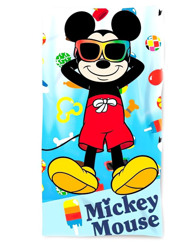 jay Franco dětská plážová osuška MICKEY MOUSE POHODA, světle modrá, froté, 70x140cm