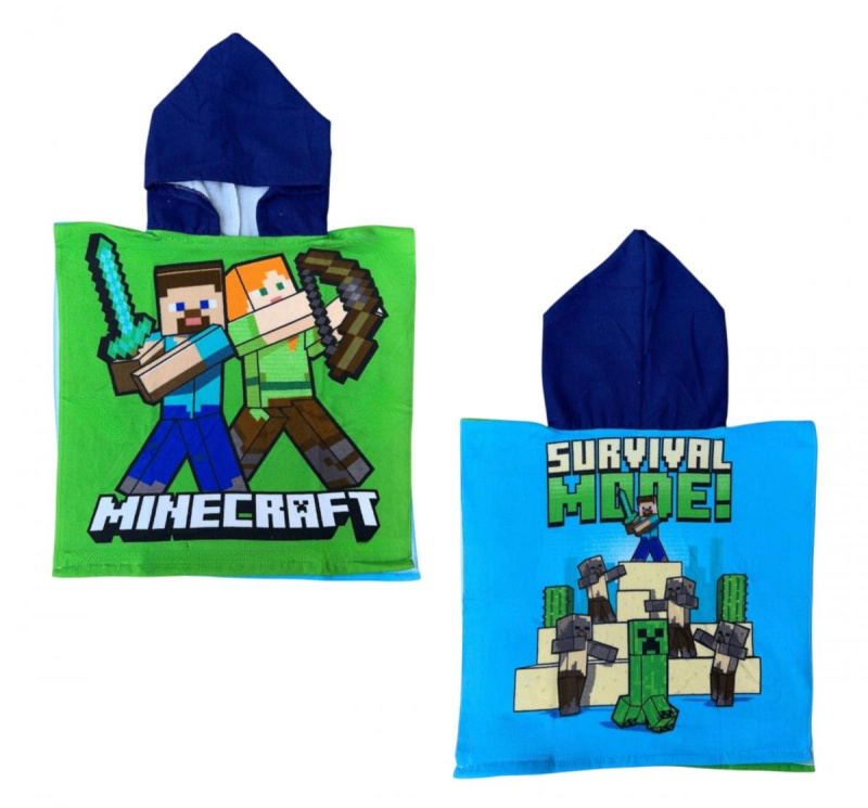Pončo s kapucí Minecraft 50 × 110 cm - 1 kus