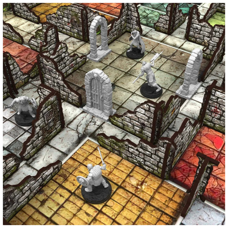 Green Stuff World Pre-Painted Fantasy Dungeon Walls - L (Green Stuff World)