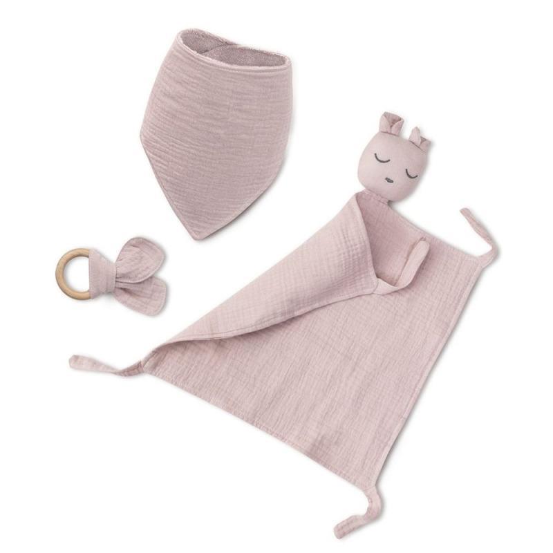 Interbaby SET - přítulka + bryndák + kousátko růžový