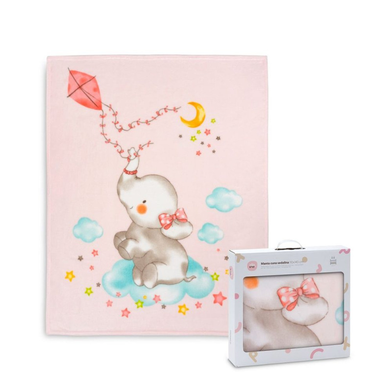 Interbaby deka sloník 110x140 růžová