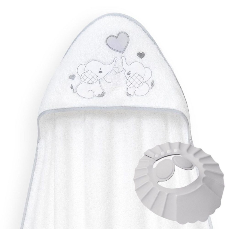 Interbaby Osuška froté SLONÍ KAMARÁDI - bílošedá