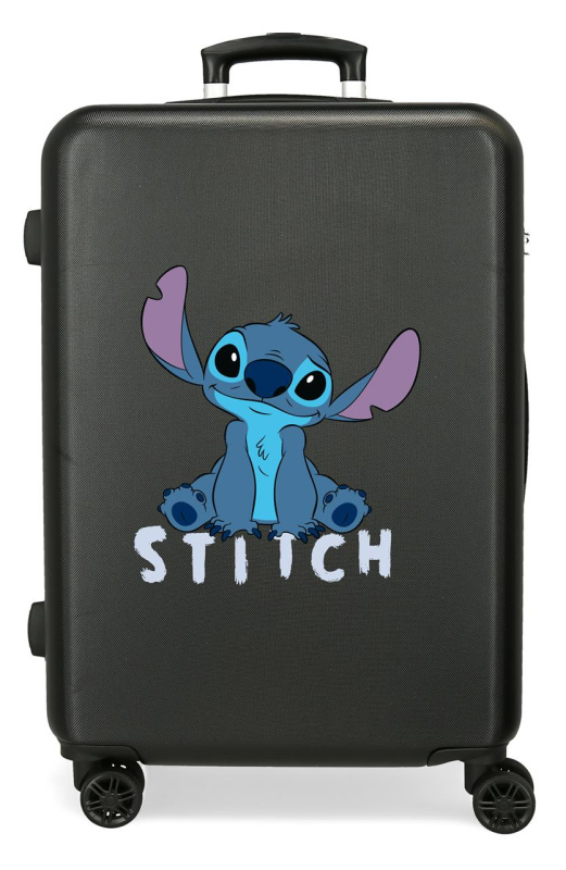 Dětský cestovní ABS kufr Disney Stitch Cute 60 L - černý