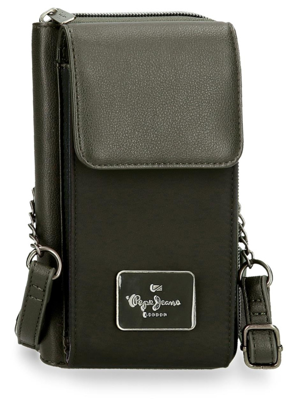 Crossbody peněženka s kapsou na mobil Pepe Jeans Christine - zelená