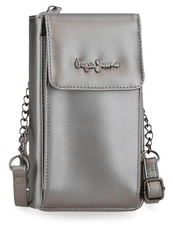 Crossbody taška na mobil s peněženkou Pepe Jeans Ruby - antracitová