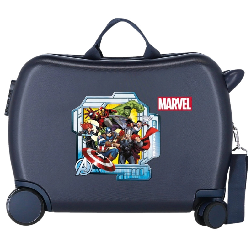Dětský odrážecí kufr na kolečkách Marvel Avengers Portal tmavě modrý 34 l