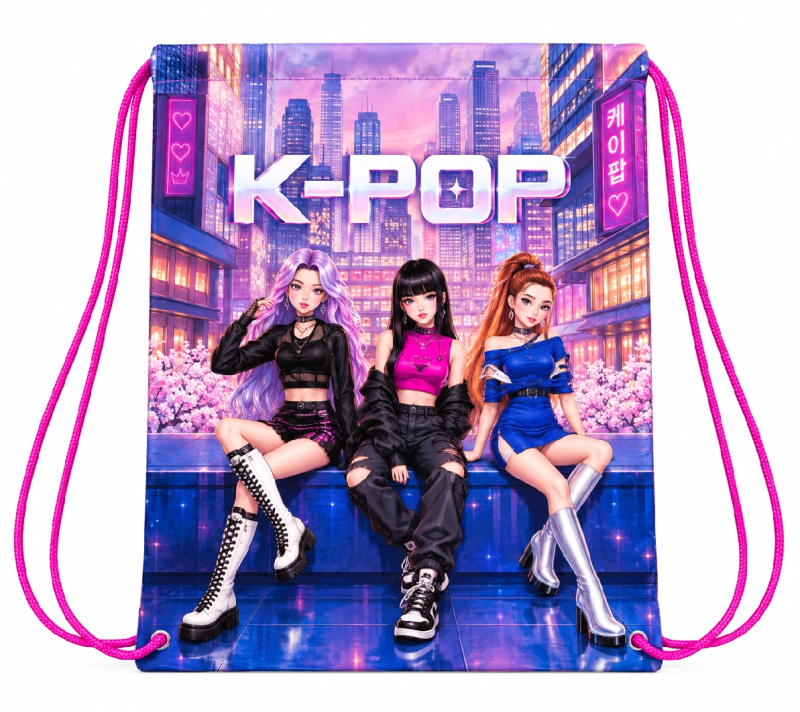 Vak na přezůvky K-Pop Demon Hunters růžový
