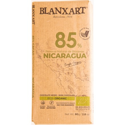 BLANXART Premium Organic Nicaragua BIO Čokoláda 85% 80 g